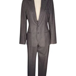 1990s Ralph Lauren Charcoal Pinstripe Pantsuit Size 6